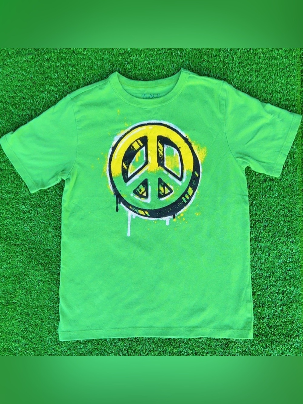 The Children's Place Lime Green Peace Sign Graphic Tee